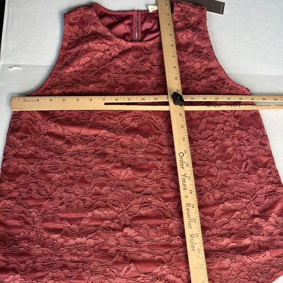 Sophie Rue Lace Overlay Blouse Sleeveless Dusty Rose Pink Feminine Shirt NWT L - Picture 7 of 11